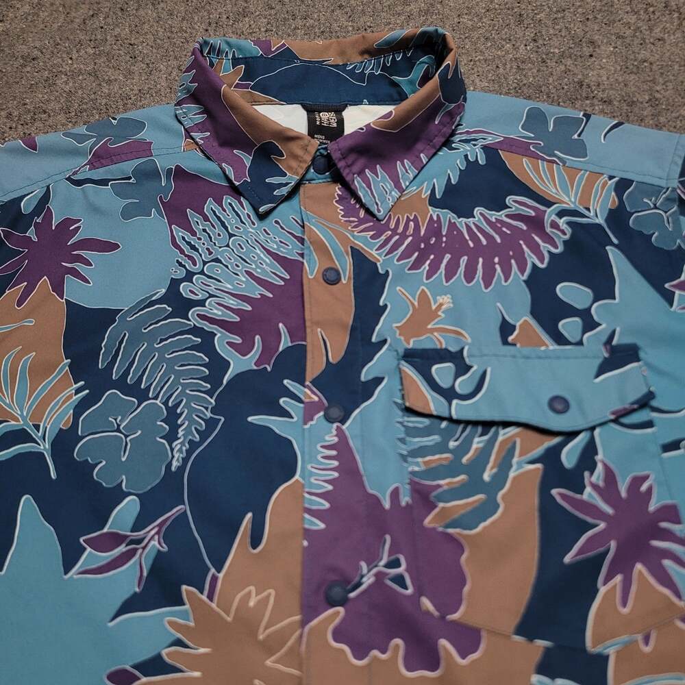 Mountain Hardwear Shirt Mens Small Floral Shade Lite Tropical Snap Hike Trail